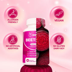 ZyliaVitaX Organic Beet Root Powder jar emphasizing natural ingredients.
