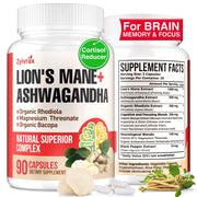 Zylvrax Ashwagandha Lions Mane capsules for focus and cognitive support