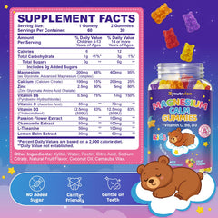 Zynutrvion gummies bottle back lists ingredients for calm and immune support
