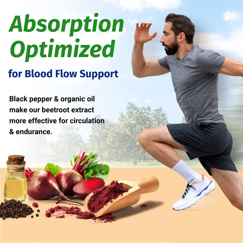 Ingredient focus on beetroot extract suggests powerful natural nitrate support for vitality.