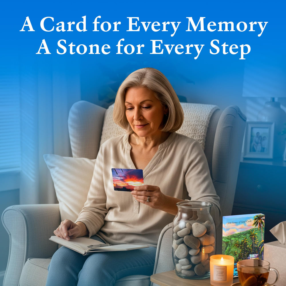 100 Stones of Grief Cards gift box ready for remembrance