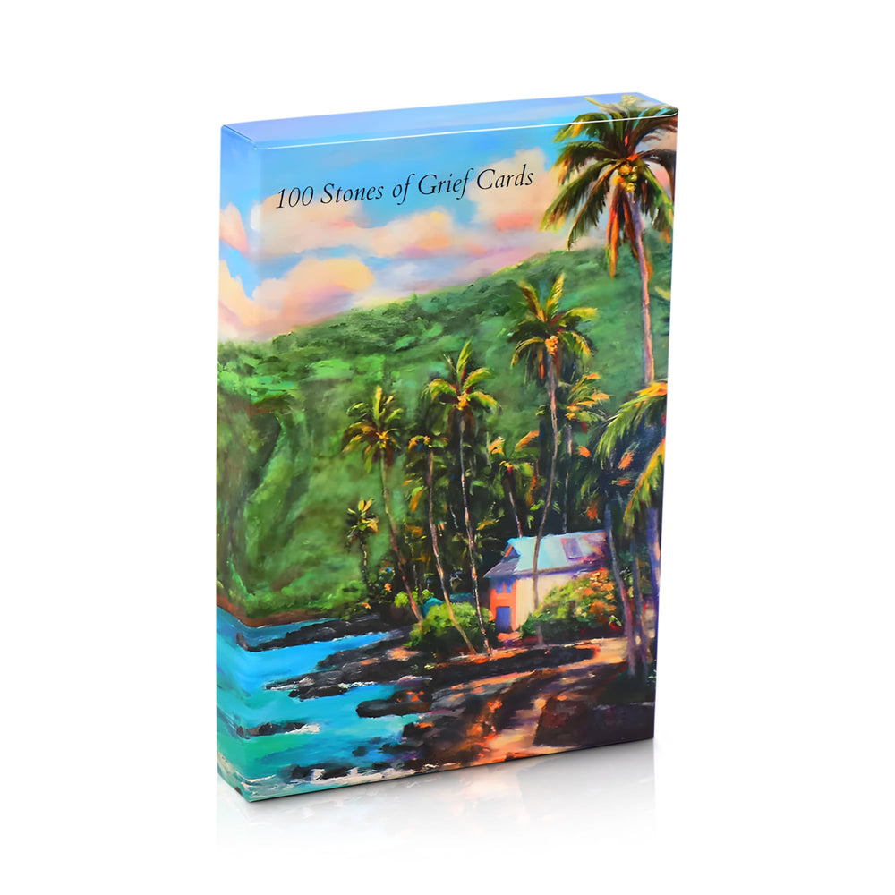 100 Stones of Grief Cards with stone collection for reflection and coping