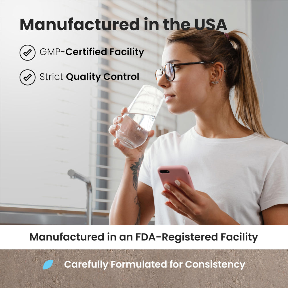 100 Supps Magnesium Glycinate USA facility seal signals quality manufacturing