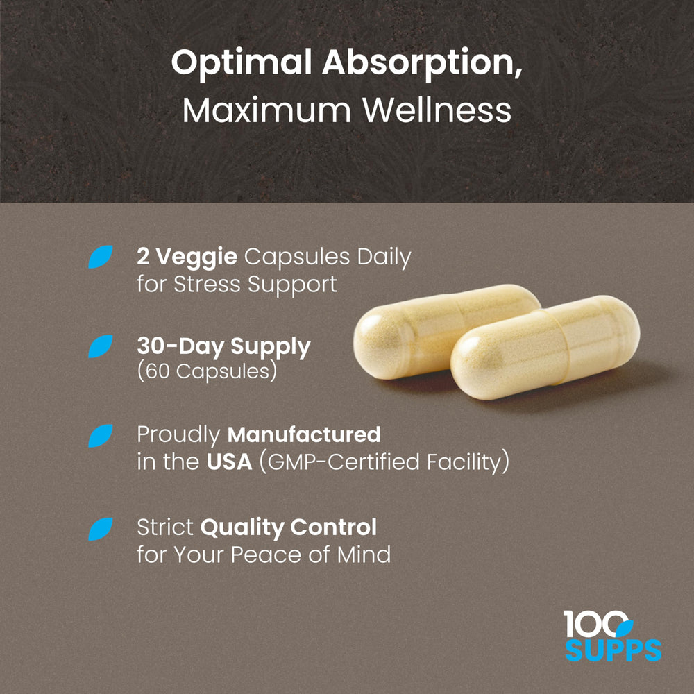 100 Supps Magnesium Glycinate veggie capsules present clean allergen-free daily mineral support