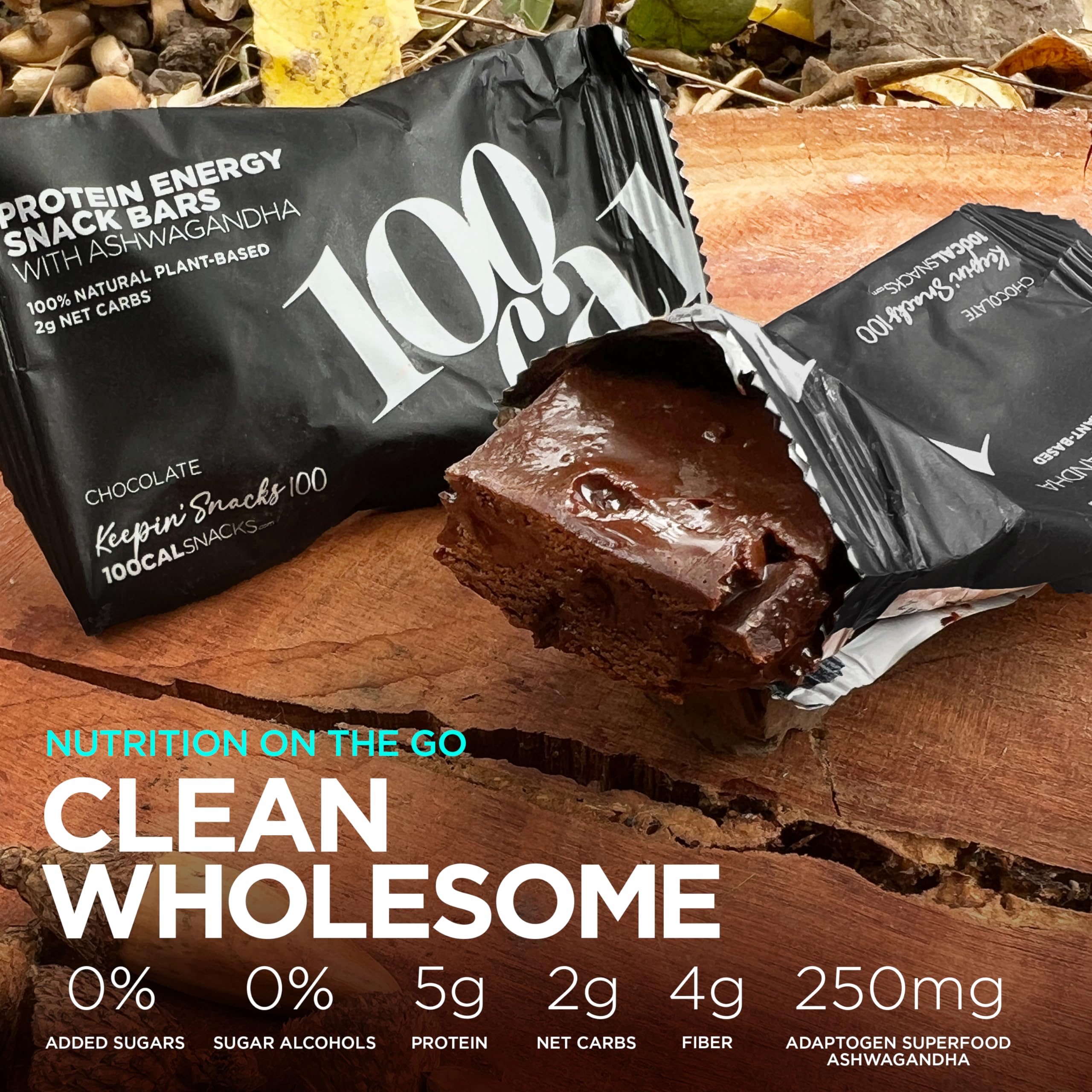 Keto-friendly 100Cal bar featuring MCT oil for healthy fats.