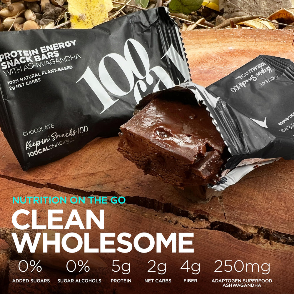 Keto-friendly 100Cal bar featuring MCT oil for healthy fats.
