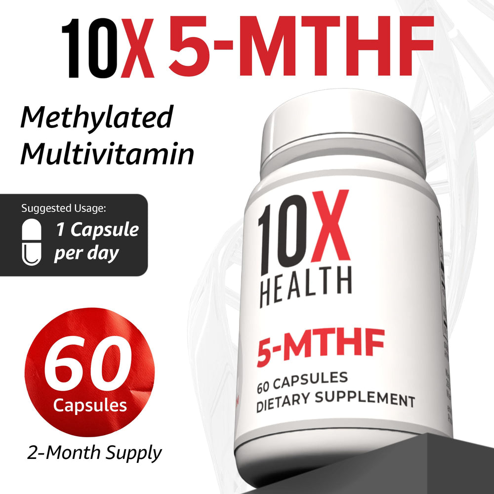 10X Health System 5-MTHF Methylfolate + Magnesium — Bioavailable Folat ...