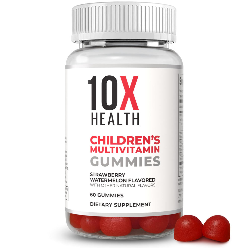 10X Health System children's methylated multivitamin gummies bottle for daily nutrition.