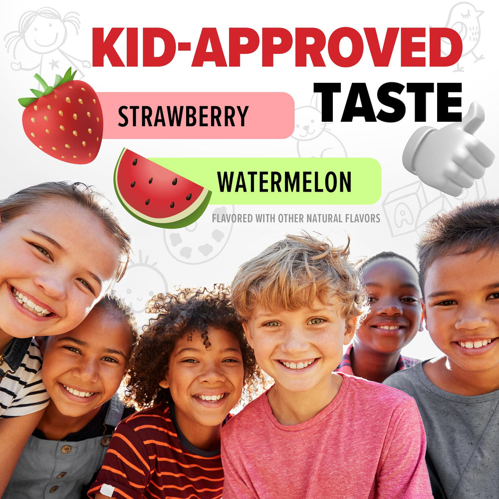 10X Health System children's multivitamin gummies open jar demonstrates easy everyday use.