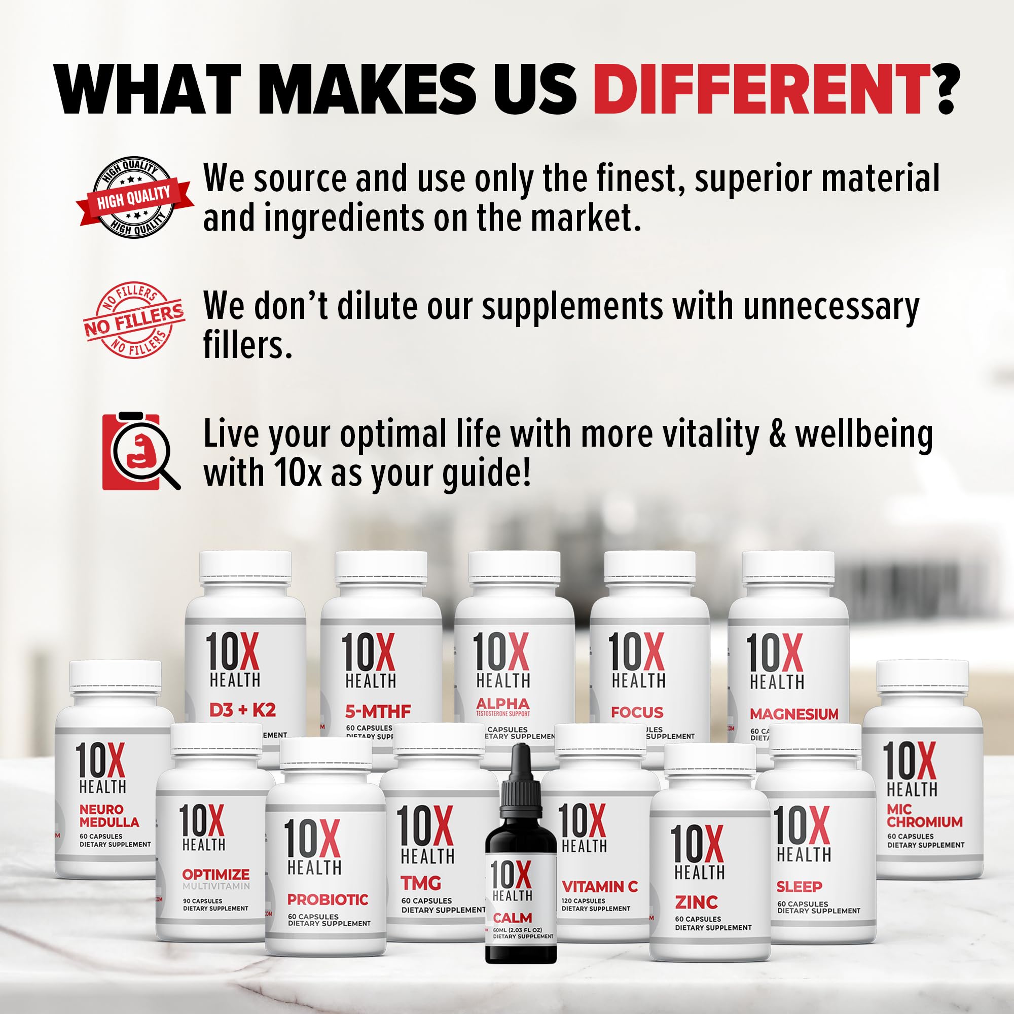10X Health System USA-made multivitamin gummies with quality testing.
