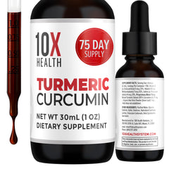 10X Health Turmeric Drops bottle ready for daily use to support wellness