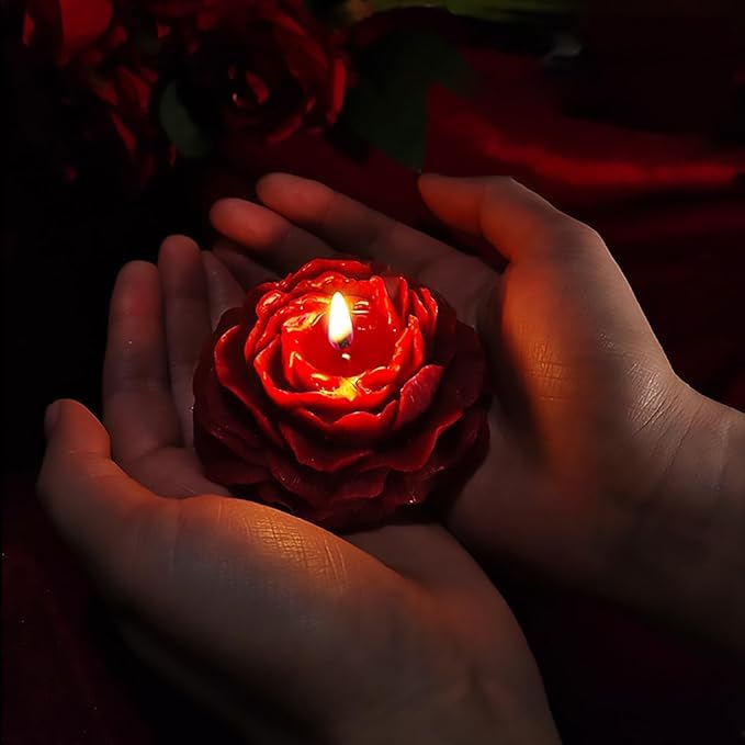 1184f rose candle made from soybean wax for clean burning