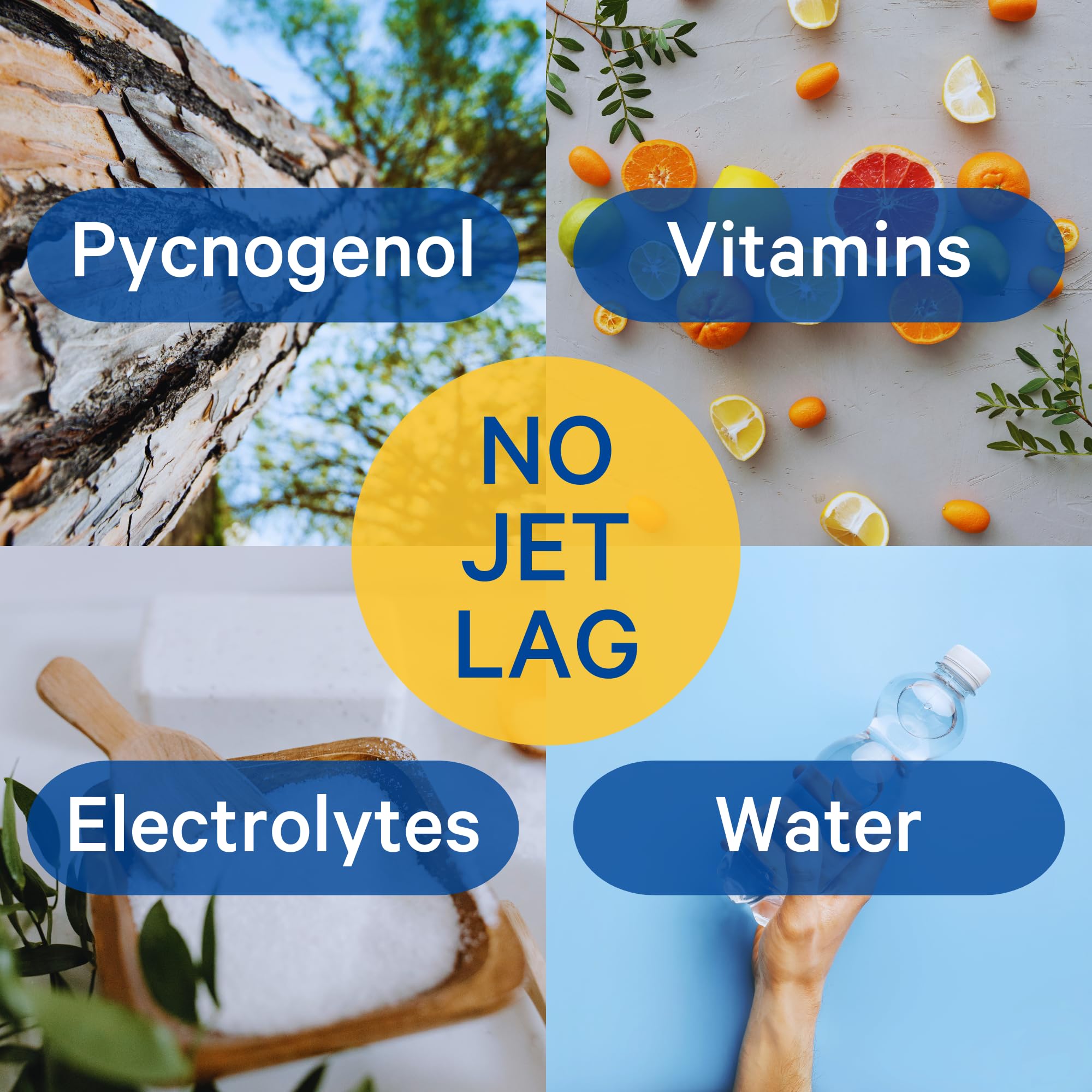 1ABOVE Jet Lag Relief tablets citrus flavor glass shows refreshing hydration.