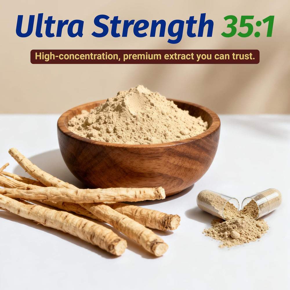 1 Body Ashwagandha Complex bottle-side emphasizes vegan, clean-label formula