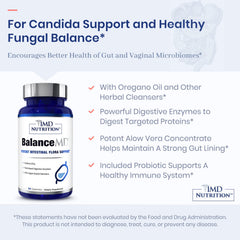 1MD BalanceMD oregano oil vial spotlights herbal cleansers for gut balance.