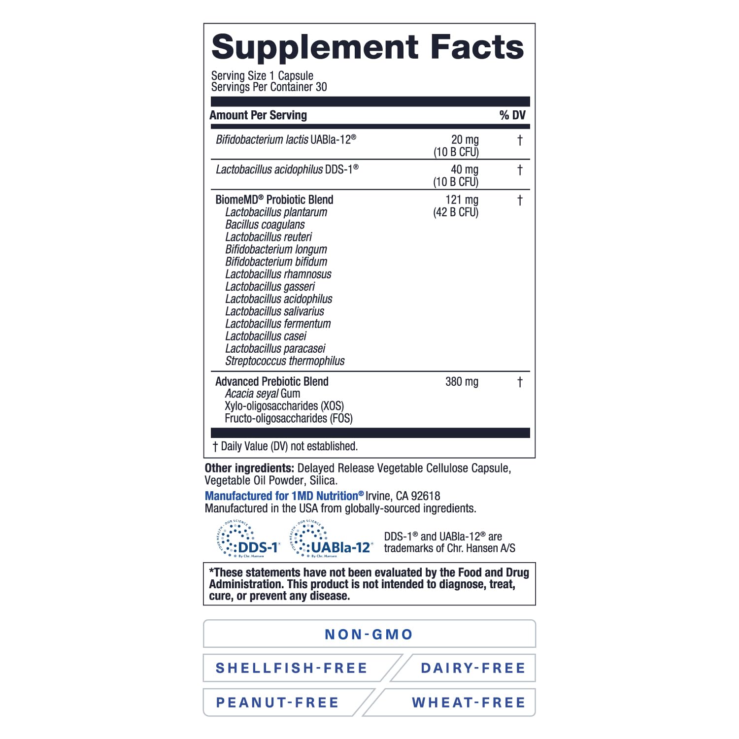 Packaging on kitchen counter showcasing doctor-formulated probiotic blend for digestive balance.
