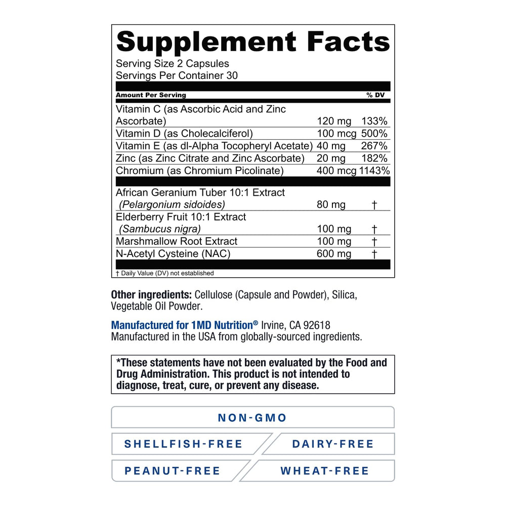 1MD Nutrition BreatheMD NAC close-up shows antioxidant-support ingredient