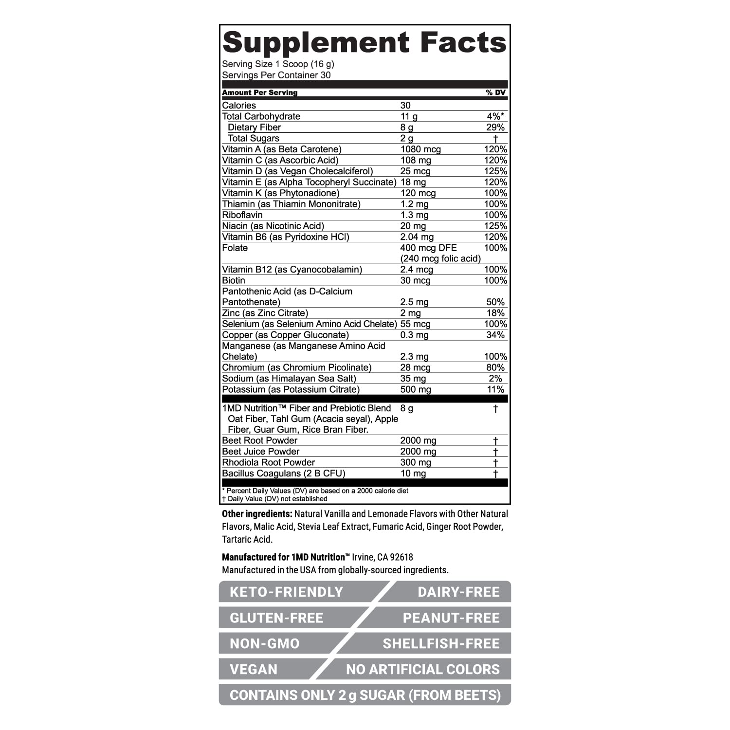 1MD Nutrition CardioFitMD 30-day serving plan image suggesting easy daily use