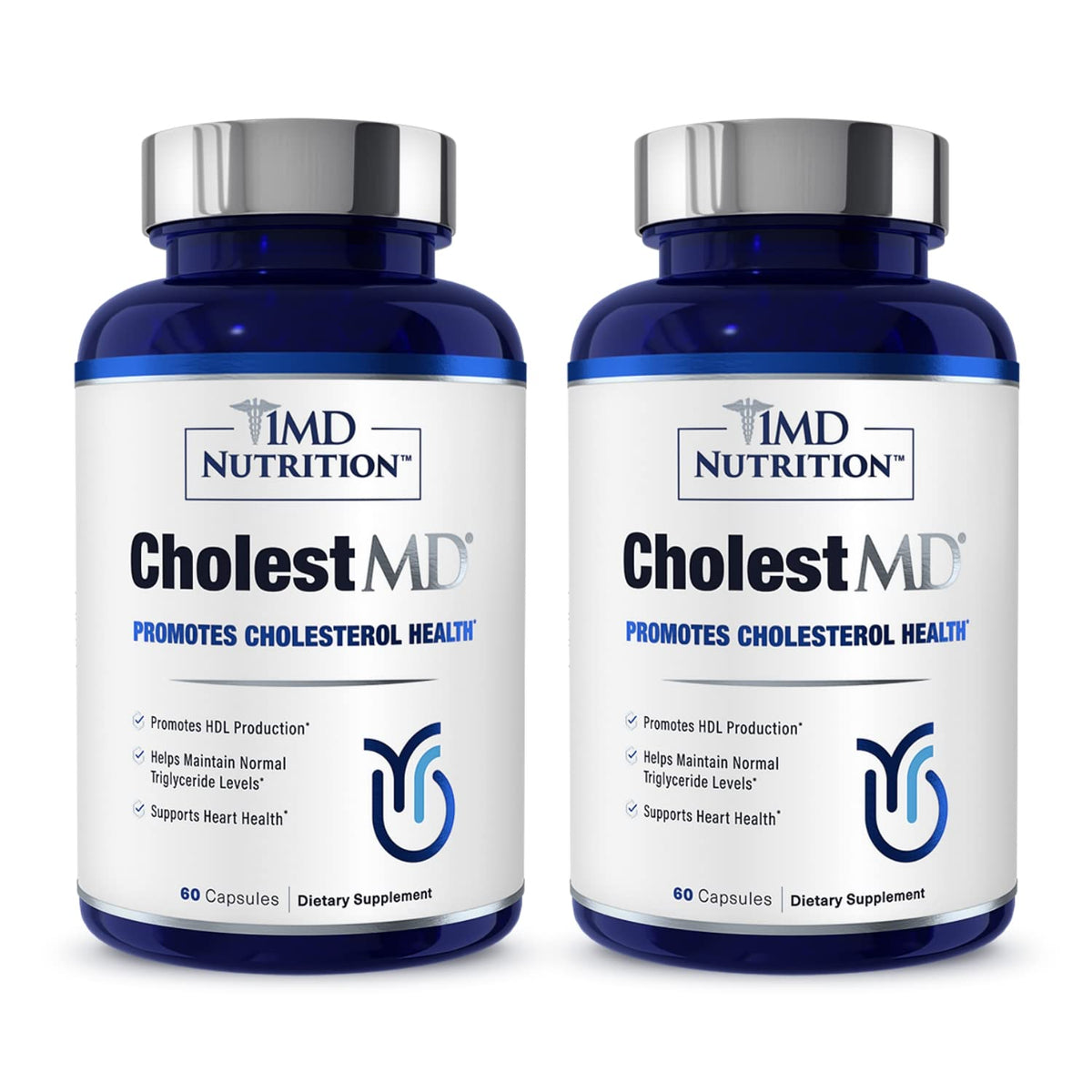1MD CholestMD bottle with olive leaf extract highlighting antioxidant support.