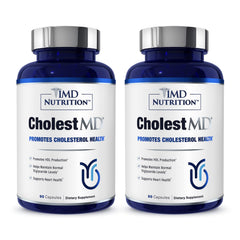 1MD CholestMD bottle with olive leaf extract highlighting antioxidant support.