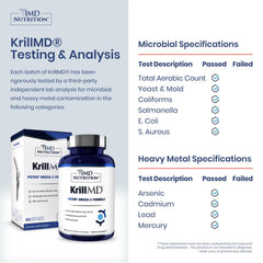 1MD KrillMD softgels close-up emphasizing small easy-to-swallow capsules.