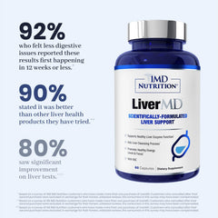 1MD Nutrition LiverMD packaging box on a workspace for health routine