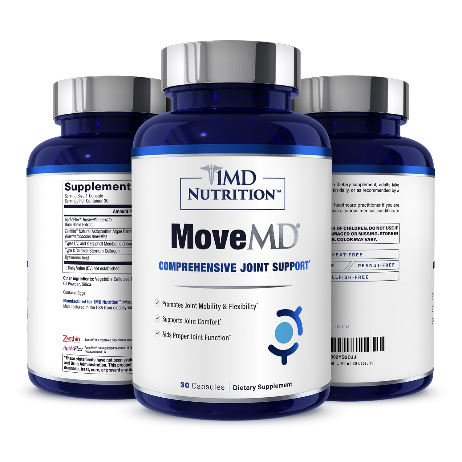 MoveMD capsules closeup by 1MD Nutrition for easy daily joint support