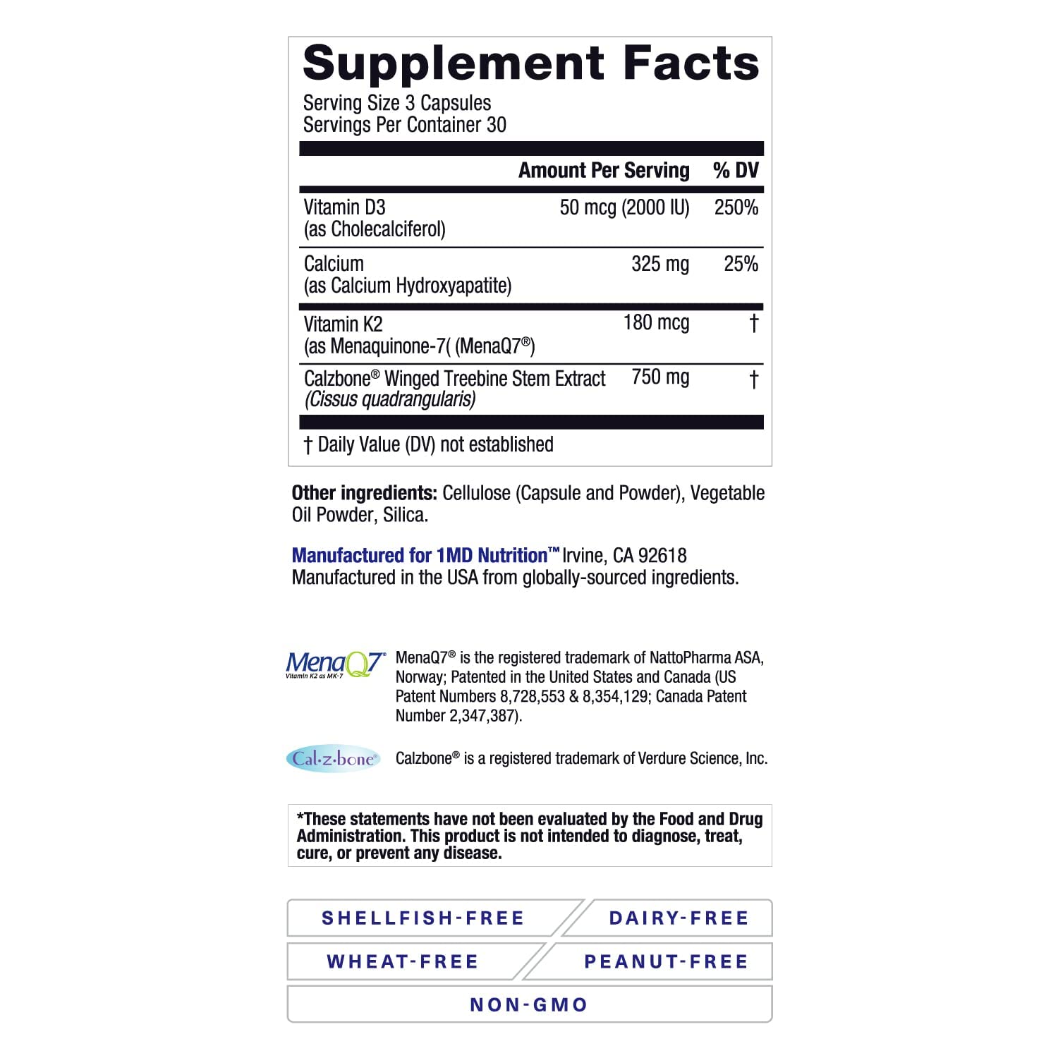 OsteoMD bottle on white background ideal for online shopping