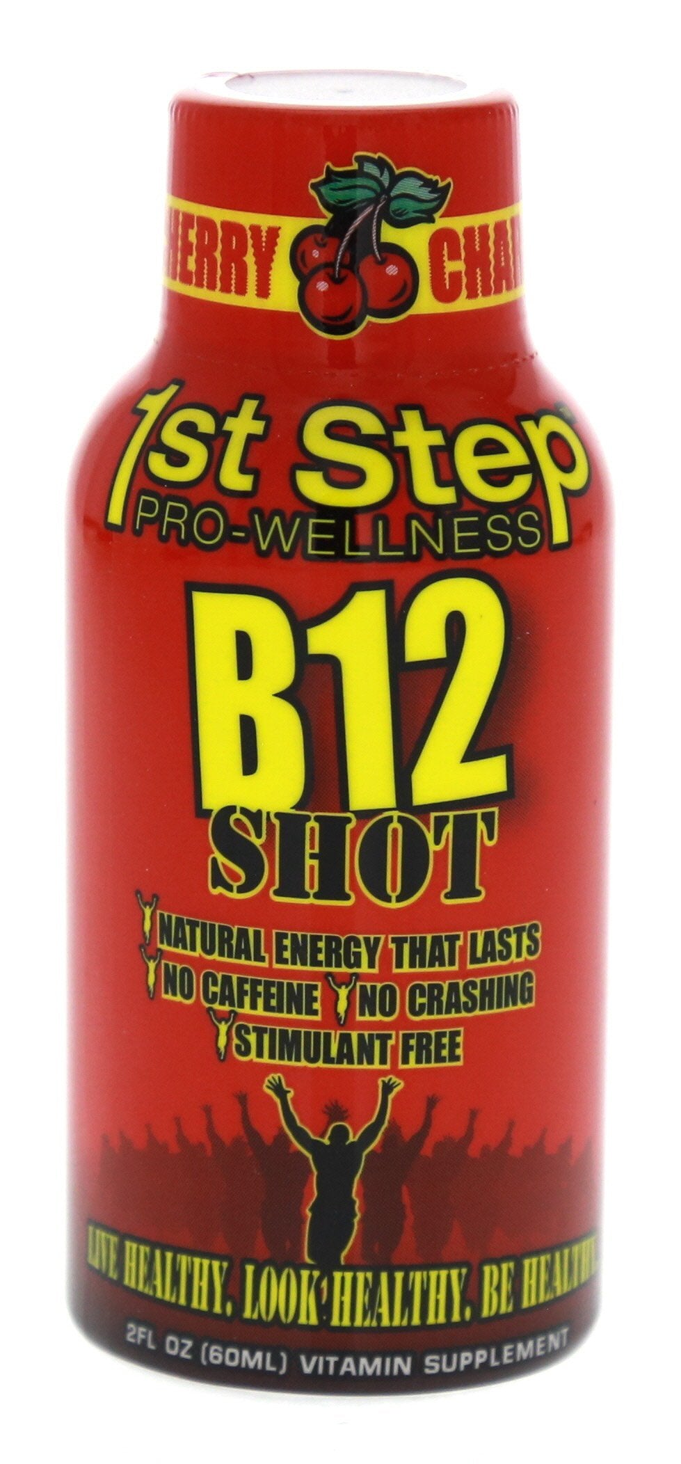 1st Step for Energy B-12 Boost Cherry Charge serving in glass, refreshing and easy to sip.