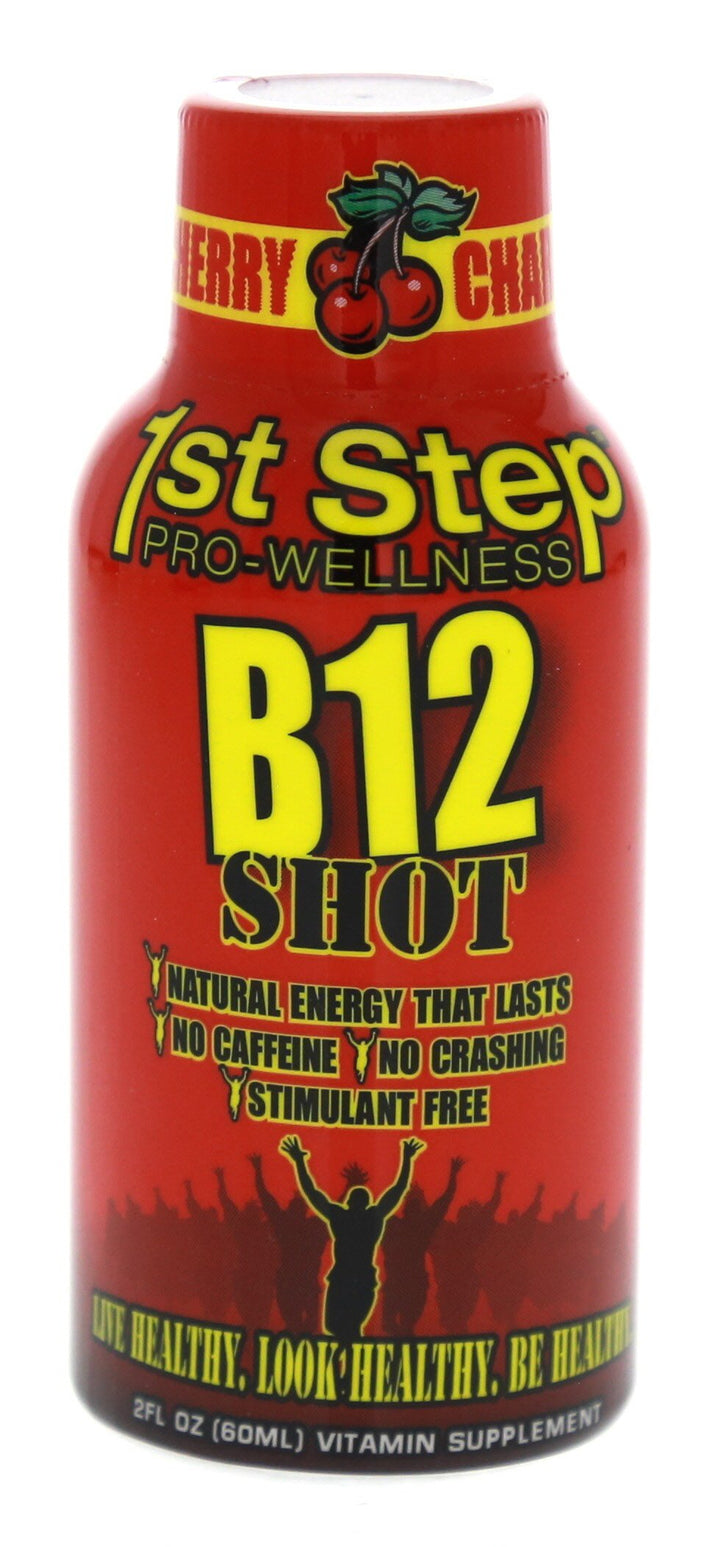 1st Step for Energy B-12 Boost Cherry Charge serving in glass, refreshing and easy to sip.