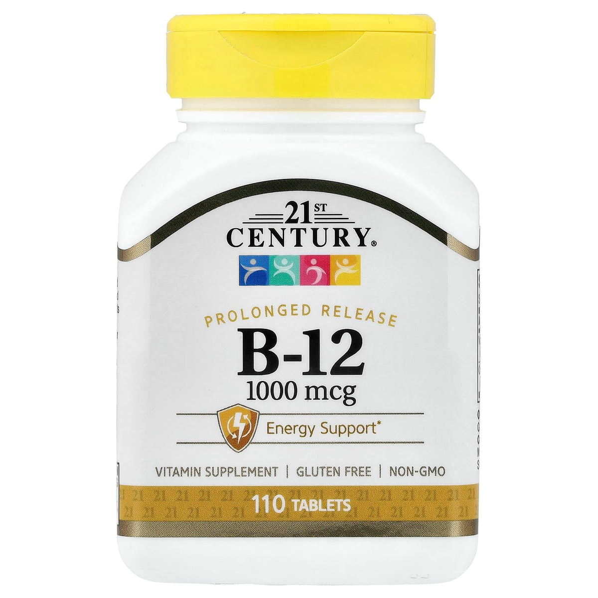 21st Century B-12 bottle with prolonged-release tablets for steady energy support