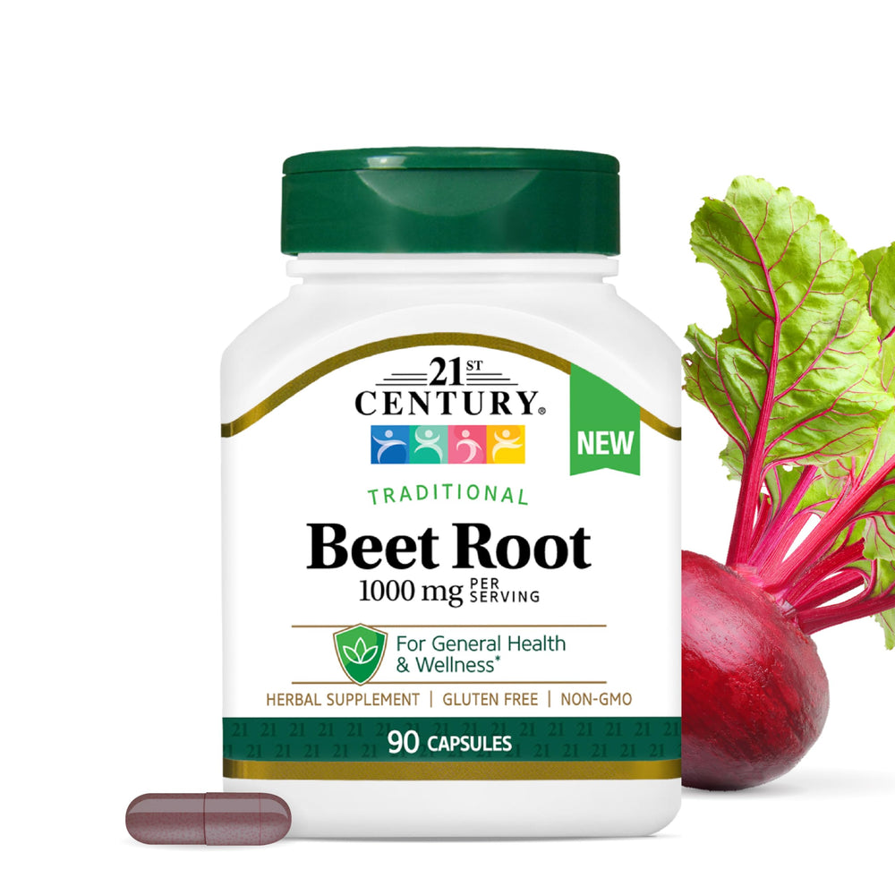 21st Century Beet Root bottle showing 1000 mg per serving for daily wellness