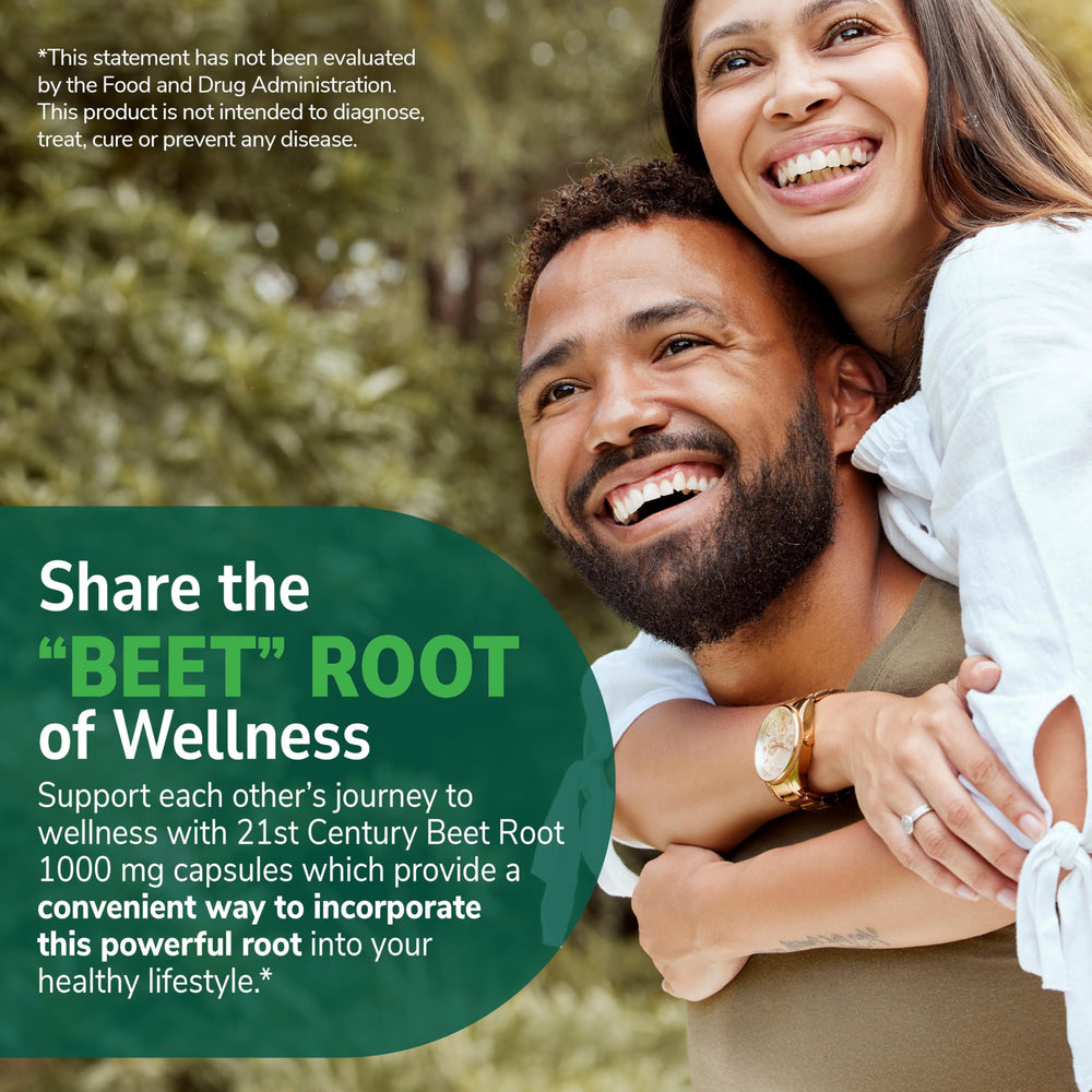 21st Century Beet Root capsules with water demonstrate easy daily use