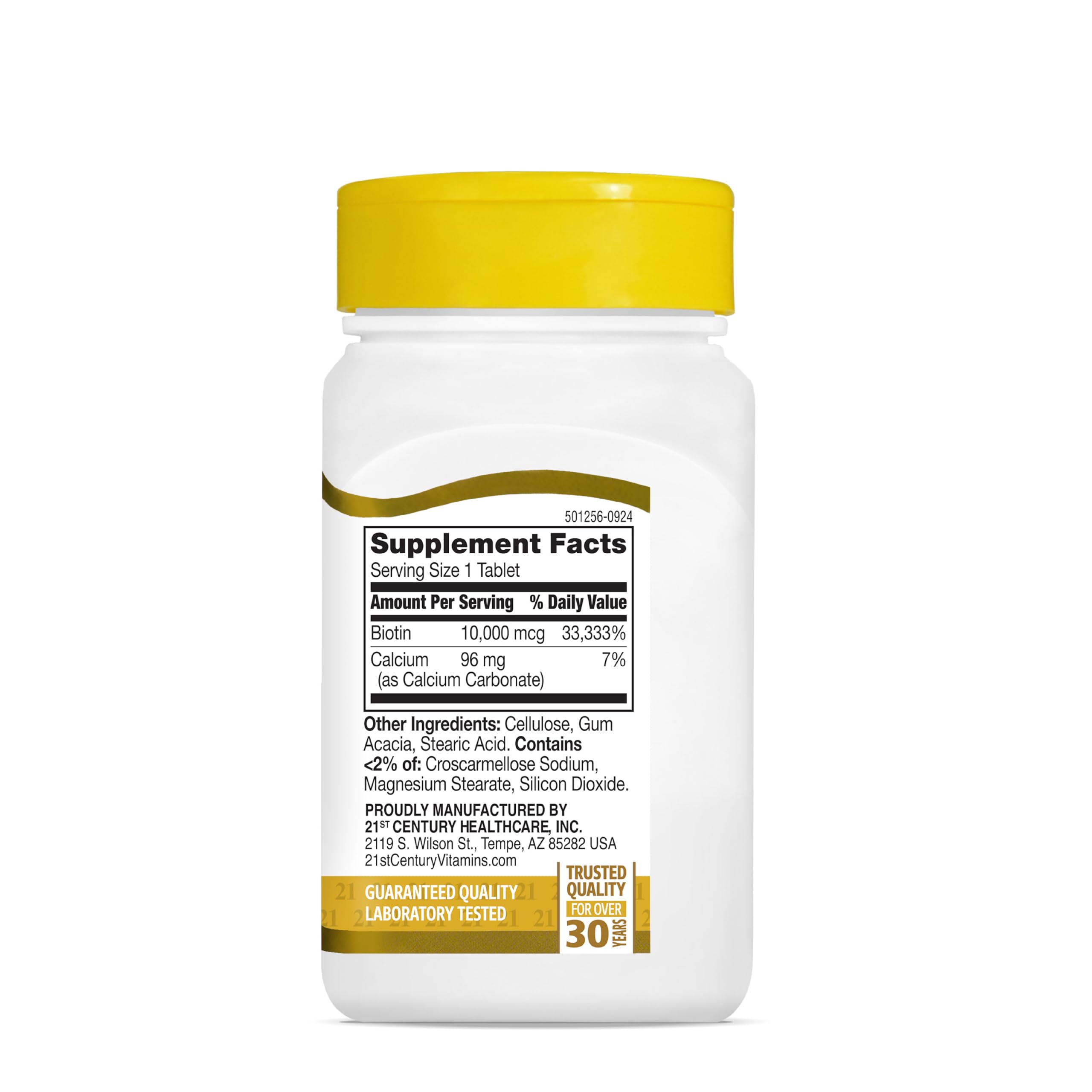 21st Century Biotin tablets on a clean countertop for daily wellness routine