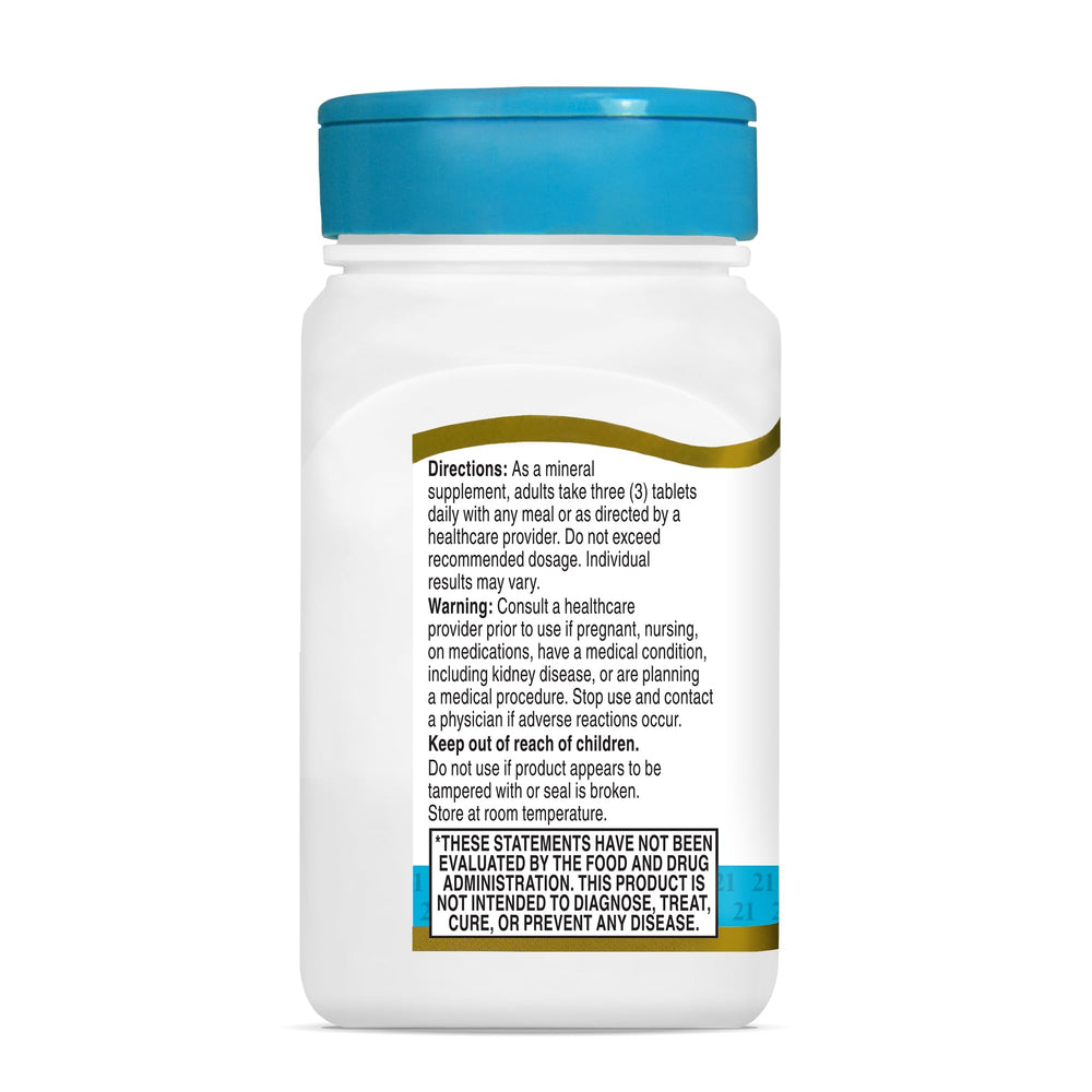 21st Century Cal Mag Zinc D tablets ingredient list highlights calcium, magnesium, zinc, and vitamin D3.