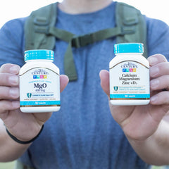 21st Century Cal Mag Zinc D tablets label shows no artificial flavors for a clean taste.
