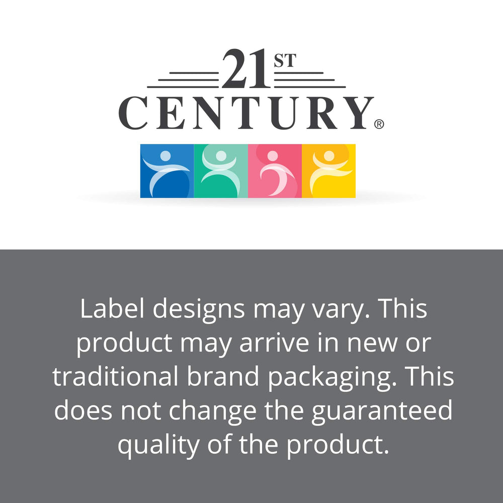 21st Century Calcium bottle label close-up highlighting gluten-free formulation