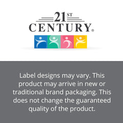21st Century Calcium bottle label close-up highlighting gluten-free formulation