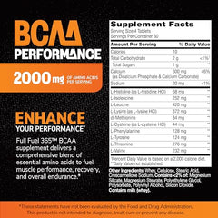 Pour shot of 21st Century Full Fuel 365 BCAA performance suggesting quick-dispense daily use.