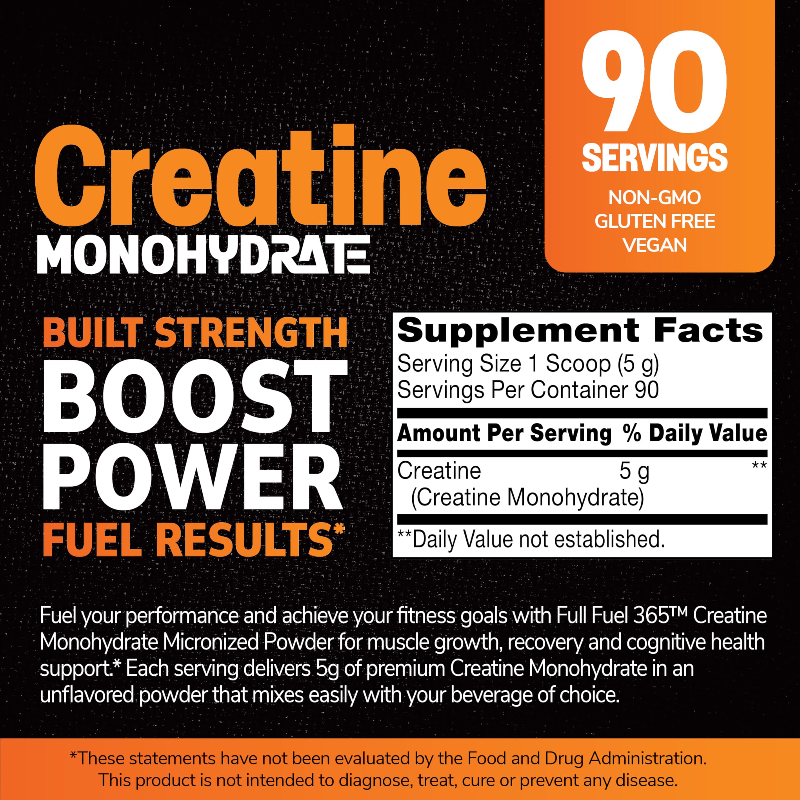 Full Fuel 365 creatine powder dissolves effortlessly in water for smooth shakes.