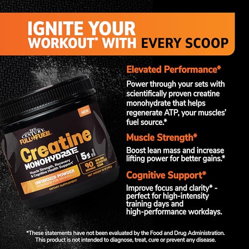 21st Century Full Fuel 365 creatine scoop shows precise daily 5 g measurement.