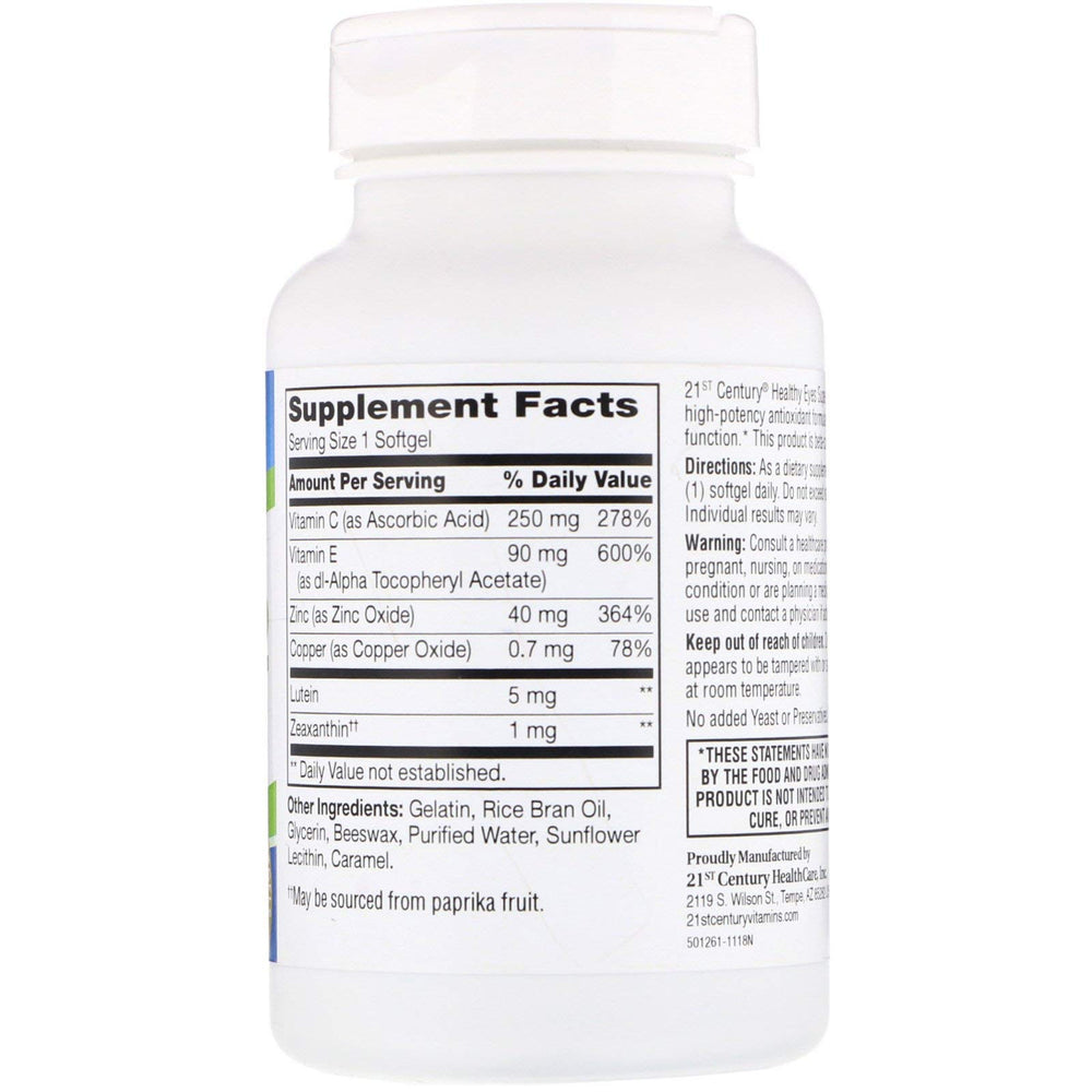 21st Century Healthy Eyes SuperVision2 softgels capsules ready for daily routine