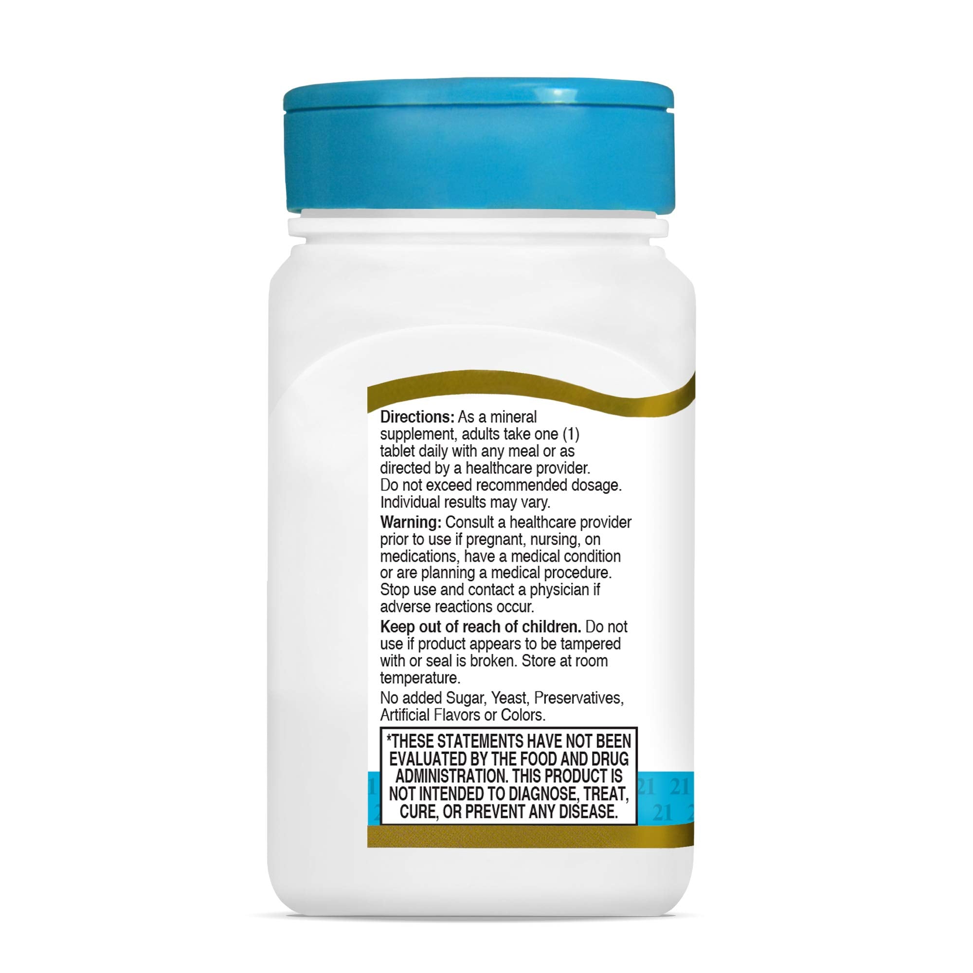 21st Century Potassium Gluconate nutrition facts highlighting electrolyte balance.