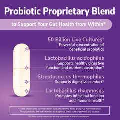 21st Century Ultimate Probiotic bottle back highlights 50-billion potency.