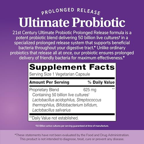 21st Century Ultimate Probiotic infographic background highlights gut health.