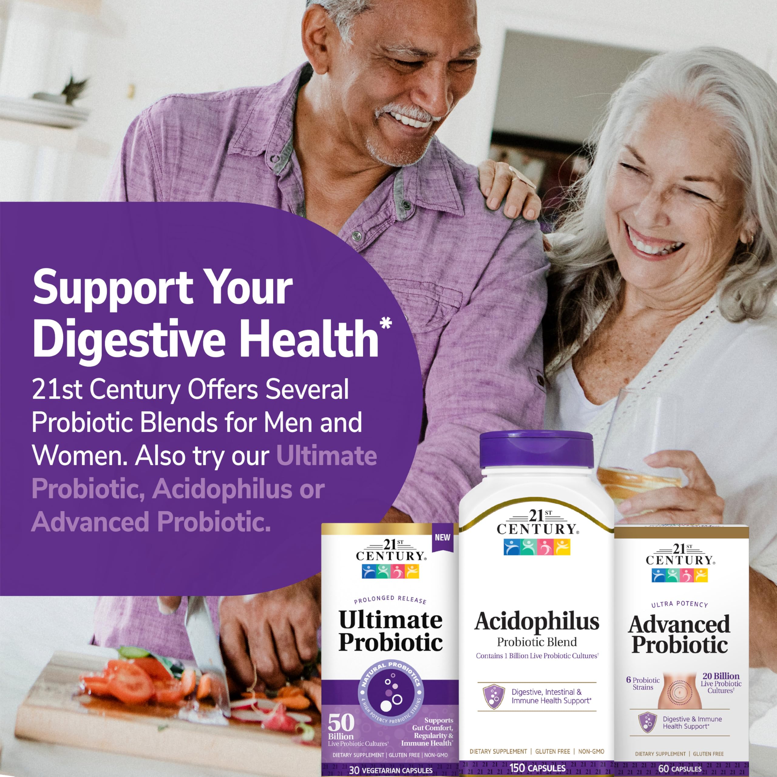 21st Century Ultimate Probiotic label detail shows prolonged release feature.
