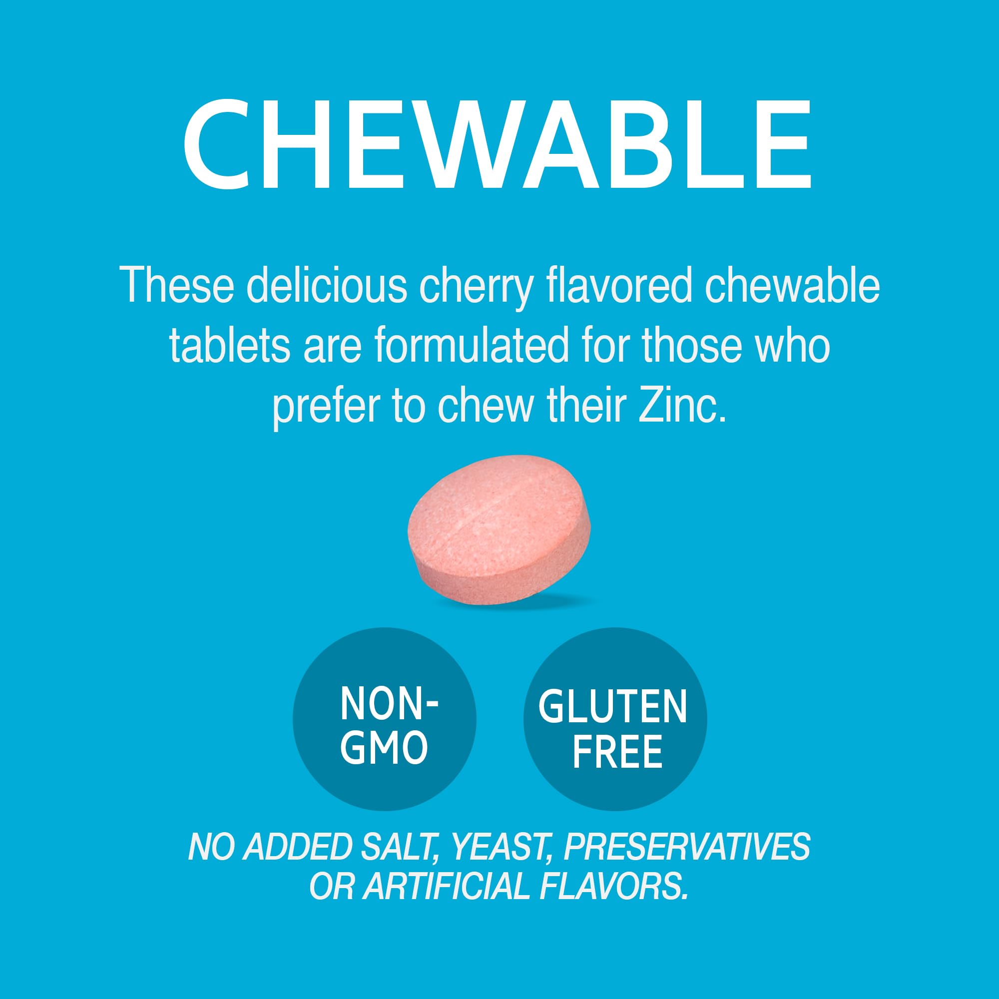 21st Century Zinc Chewable Cherry Label detail showing vitamins C and B6.