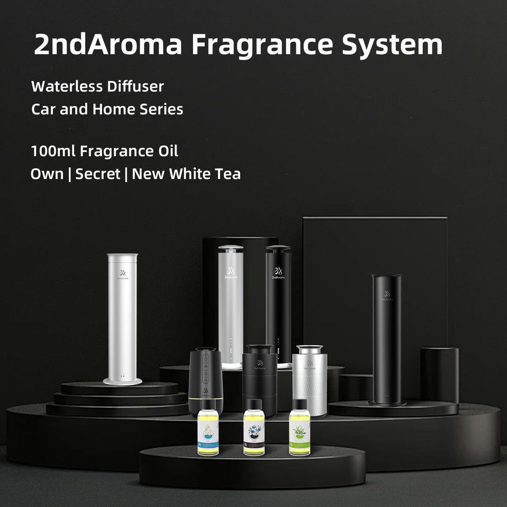 Amber glass bottle of 2ndAroma diffuser oil conveys long-lasting aroma.