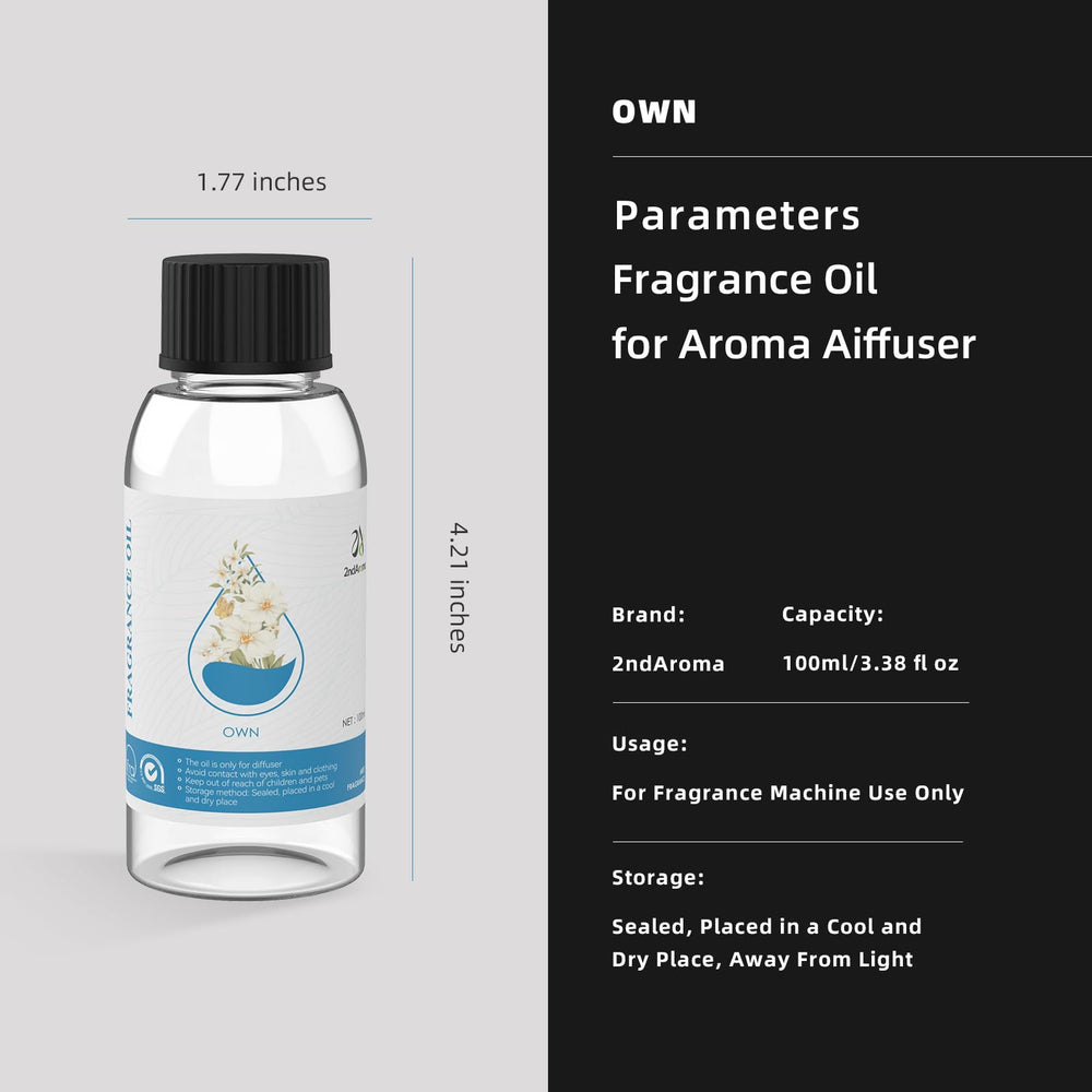 Label view of 2ndAroma diffuser oil reveals violet and iris top notes.