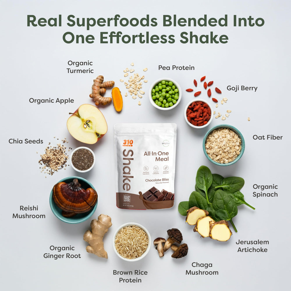 310 Nutrition All-In-One Chocolate Bliss on the go is ideal for travel and work days.